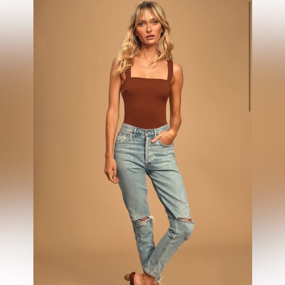 Symbolize Rust Brown Sleeveless Bodysuit - Picture 2 of 4